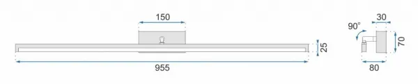 Nástenné svietidlo LED 20W 100CM APP376-1W - biele OSW-05006
