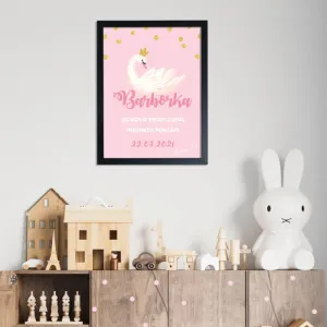Tabuľka pre dieťa s menom - Labutia kolekcia