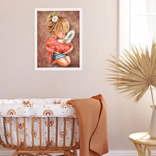 Obraz na stenu - Dievča s húskou