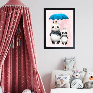 Obrázok Pandy s modrým dáždnikom do detskej izby