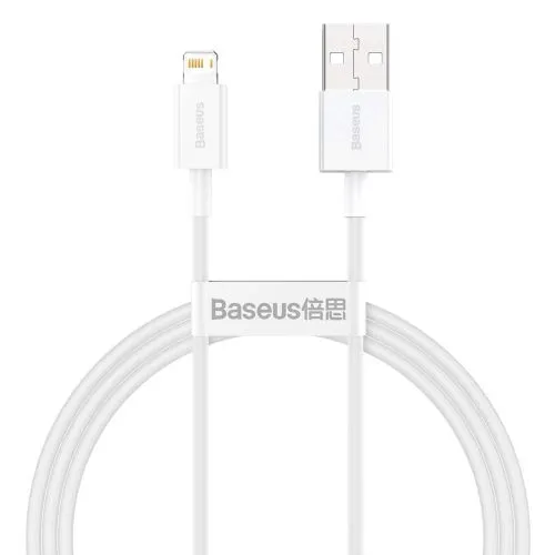 Kábel USB to Lightning Baseus Superior Series, 2,4 A, 1 m (biely) 026221