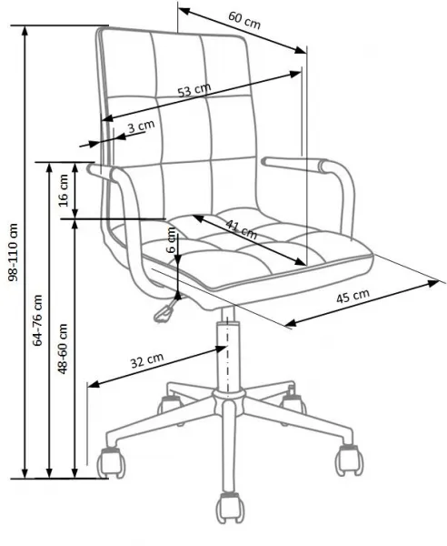 HALMAR Kancelárska stolička Garria 2 čierna