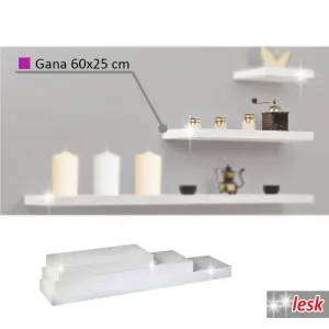 Nástenná polička GANA 60x25 Tempo Kondela Čierna lesk