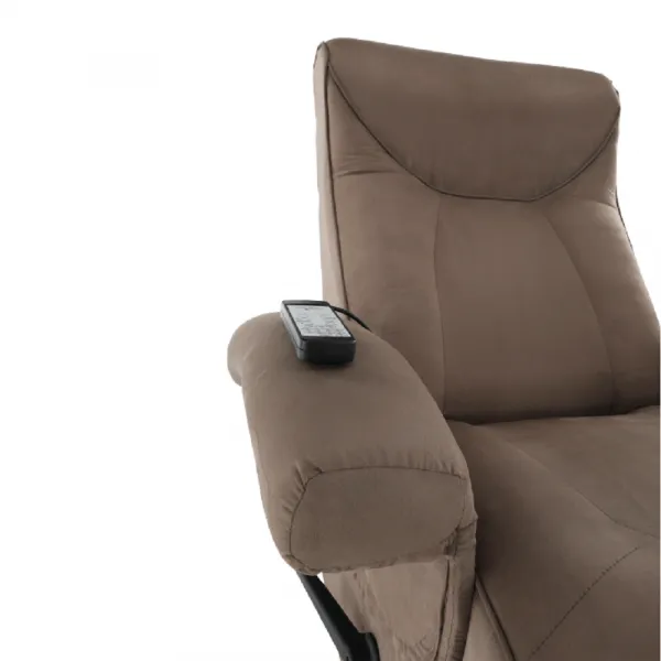 Relaxačné elektrické kreslo SUAREZ Tempo Kondela Sivohnedá taupe