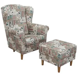 Kreslo s taburetom ASTRID Tempo Kondela Patchwork M1