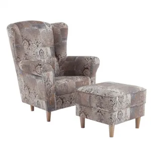Kreslo s taburetom ASTRID Tempo Kondela Patchwork M1
