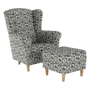 Kreslo s taburetom ASTRID Tempo Kondela Patchwork M1
