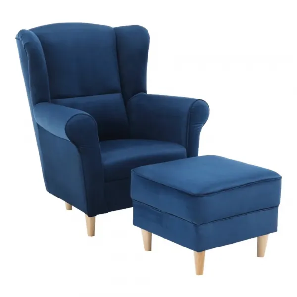 Kreslo s taburetom ASTRID Tempo Kondela Patchwork M1