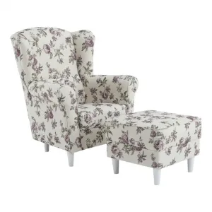 Kreslo s taburetom ASTRID Tempo Kondela Patchwork M1