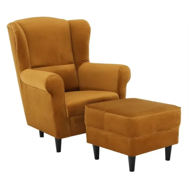 Kreslo s taburetom ASTRID Tempo Kondela Patchwork M1