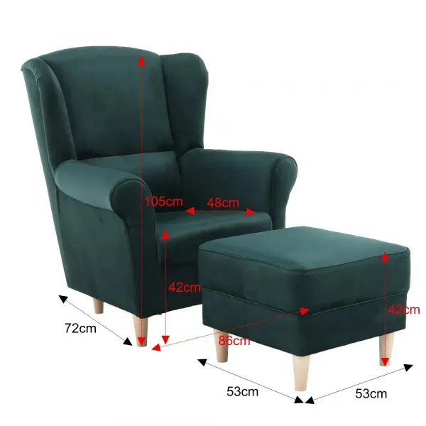 Kreslo s taburetom ASTRID Tempo Kondela Patchwork M1