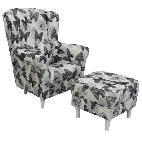 Kreslo s taburetom ASTRID Tempo Kondela Patchwork M1