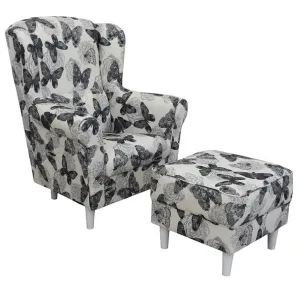 Kreslo s taburetom ASTRID Tempo Kondela Patchwork M1