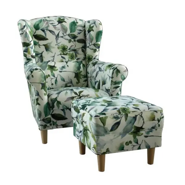 Kreslo s taburetom ASTRID Tempo Kondela Patchwork M1