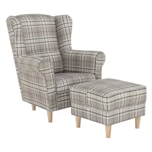 Kreslo s taburetom ASTRID Tempo Kondela Patchwork M1