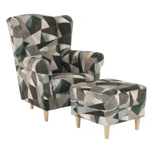 Kreslo s taburetom ASTRID Tempo Kondela Patchwork M1