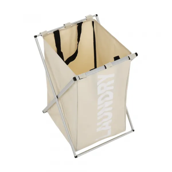 Látkový kôš na bielizeň, sivobéžová, LAUNDRY TYP 1