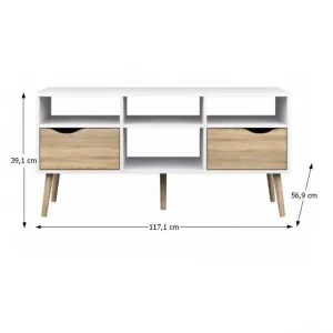 TV stolík OSLO 75391 dub sonoma / biela Tempo Kondela