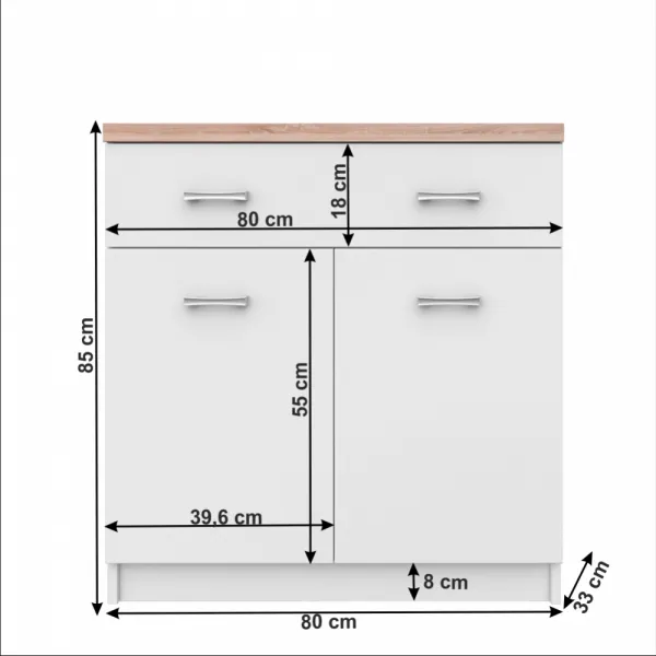 Komoda TOPTY 2D1S Tempo Kondela Dub sonoma