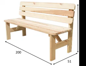 VIKING lavica - 150 cm 180 cm 200 cm ROJAPLAST