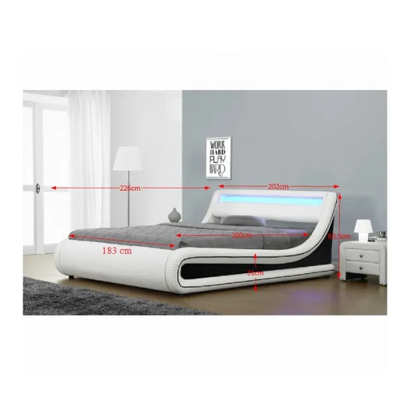 Manželská posteľ s LED osvetlením MANILA NEW Tempo Kondela 183 x 200 cm