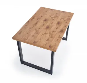 HALMAR Rozkladací jedálenský stôl Horus svetlý dub/čierna