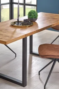 HALMAR Rozkladací jedálenský stôl Horus svetlý dub/čierna