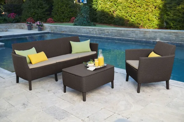 KETER Pohovka SALOMON 3 seater sofa | hnedá