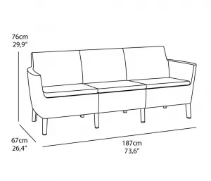KETER Pohovka SALOMON 3 seater sofa | cappuccino