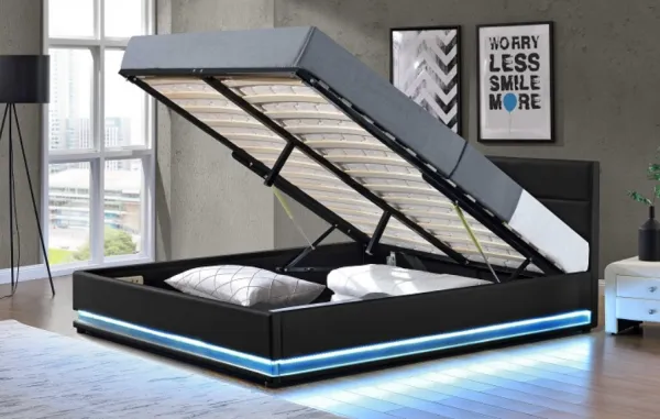 Posteľ BIRGET NEW s LED osvetlením Tempo Kondela 160 x 200 cm
