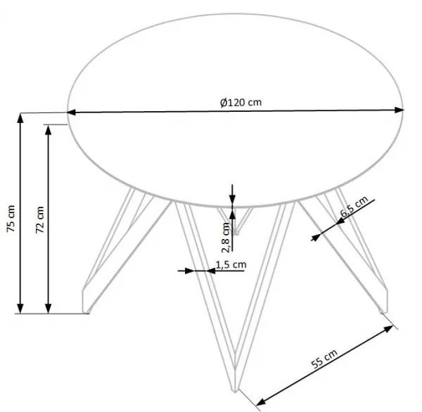 Jedálenský stôl MOZAMBIK 120 cm Halmar