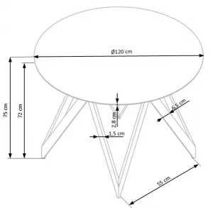 Jedálenský stôl MOZAMBIK 120 cm Halmar
