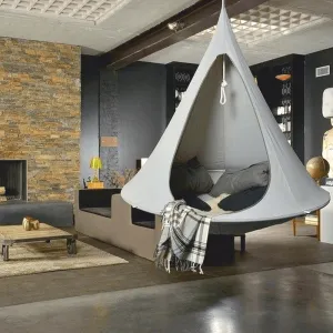 Závesné kreslo KLORIN NEW TYP 2 BIG SIZE CACOON HAMMOCK Tempo Kondela Zelená