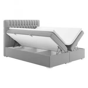 Posteľ boxspring, svetlosivá, 160x200, FONDA