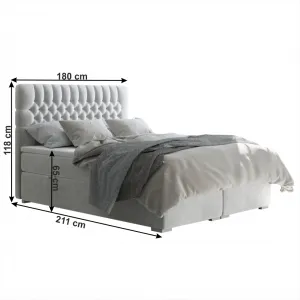 Posteľ boxspring, svetlosivá, 160x200, FONDA