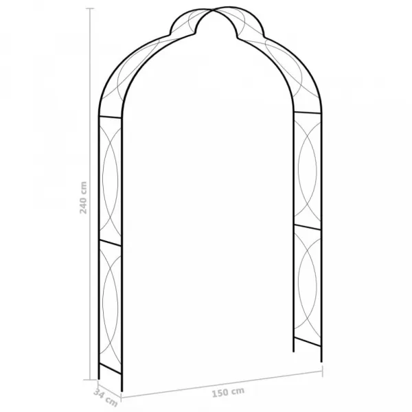 vidaXL Záhradná pergola čierna 150x34x240 cm železná