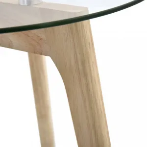 Odkladací stolík 2 ks sklo / dub Dekorhome