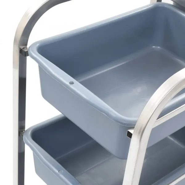 Kuchynský vozík s boxami nerezová oceľ / plast Dekorhome