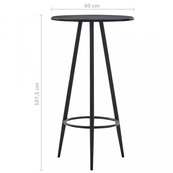 Barový stôl Ø 60cm Dekorhome Černá