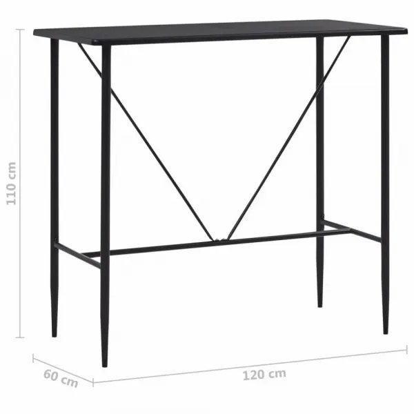 Barový stôl 120x60 cm Dekorhome Černá