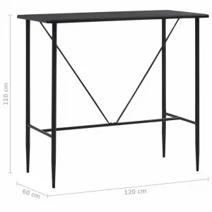 Barový stôl 120x60 cm Dekorhome Černá