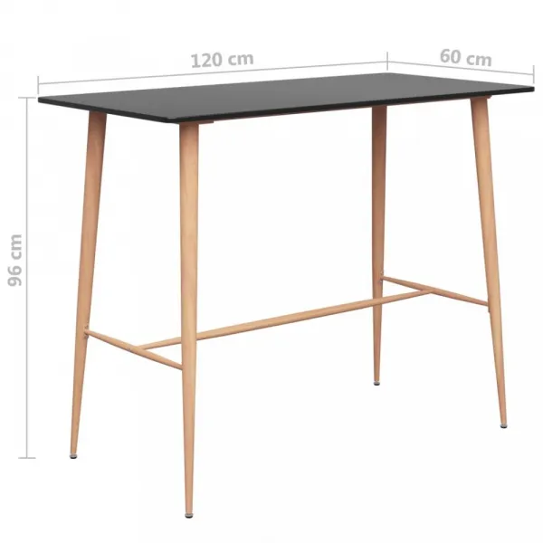 Barový stôl MDF / kov Dekorhome Černá
