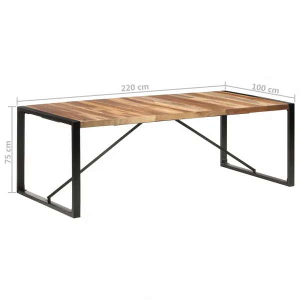 Jedálenský stôl masívne drevo / kov Dekorhome 180x90x75 cm