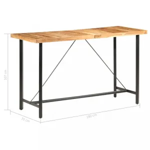 Barový stôl masívne drevo / oceľ Dekorhome Recyklované drevo