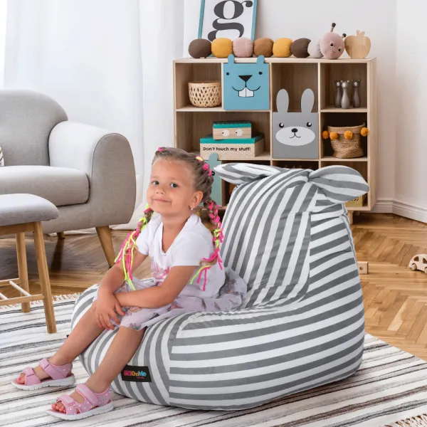 Sedací vak LAPIN Tempo Kondela Bílá / šedá