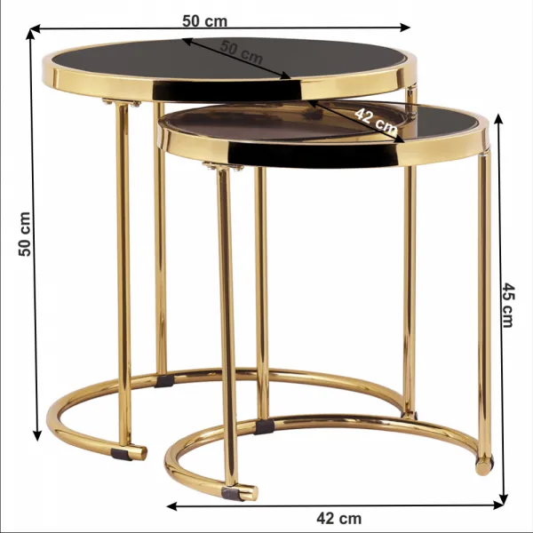 Odkladací stolík 2 ks MORINO Tempo Kondela Rosegold