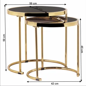 Odkladací stolík 2 ks MORINO Tempo Kondela Rosegold