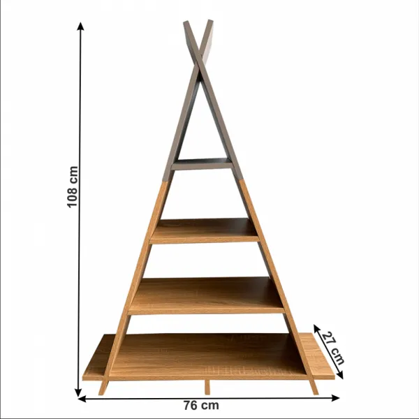 Detský regál BARNIE v tvare pyramídy Tempo Kondela Biela