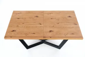 HALMAR Rozkladací jedálenský stôl Massive 160 cm svetlý dub/čierny