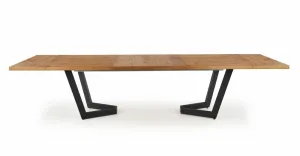 HALMAR Rozkladací jedálenský stôl Massive 160 cm svetlý dub/čierny